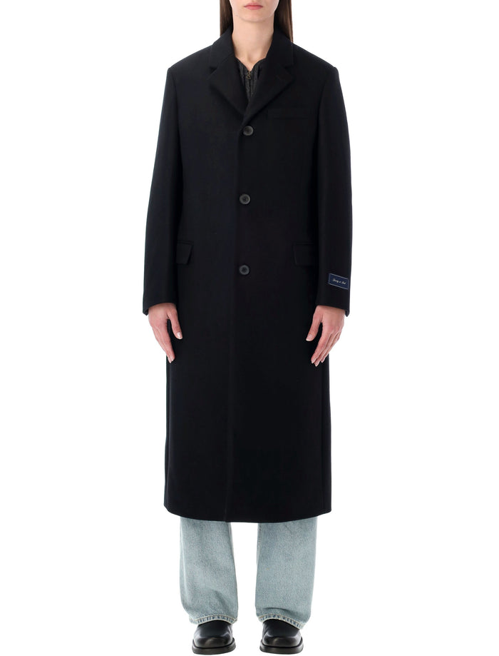 Sporty & Rich Black Long Wool Overcoat Coat