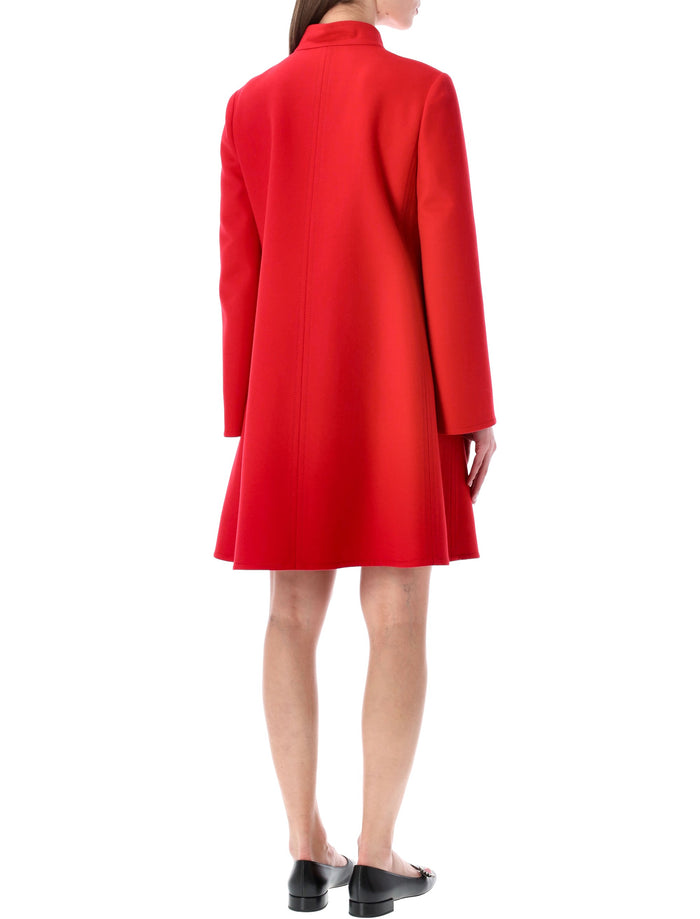 Valentino Garavani Wool & Cashmere Drap Coat Paris Red