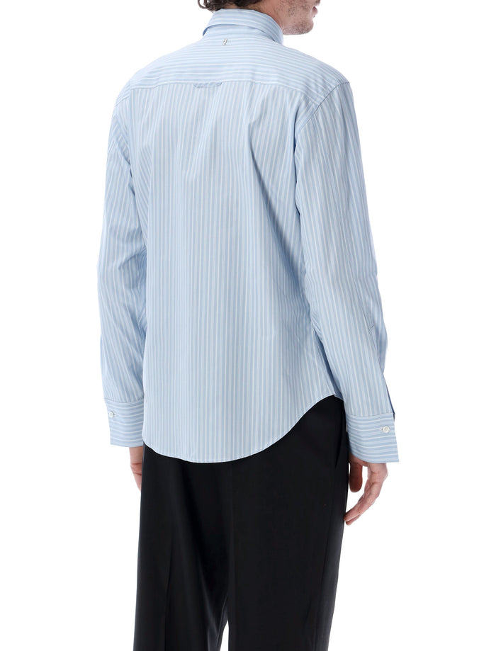 Ami Paris ruffled stripe shirt Azzurro Cotton