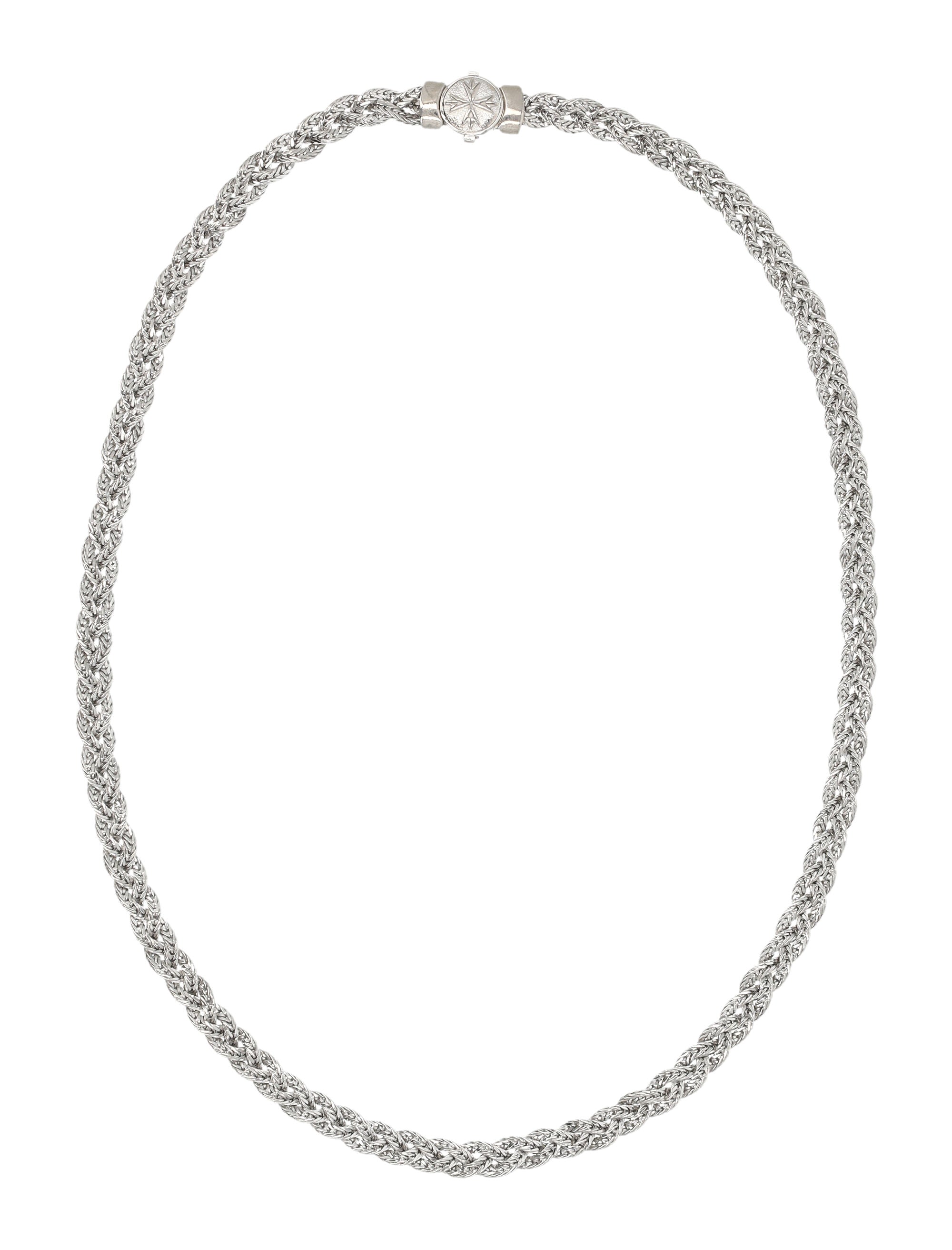 Emanuele Bicocchi Diamond-Cut Silver Braided Necklace Sterling