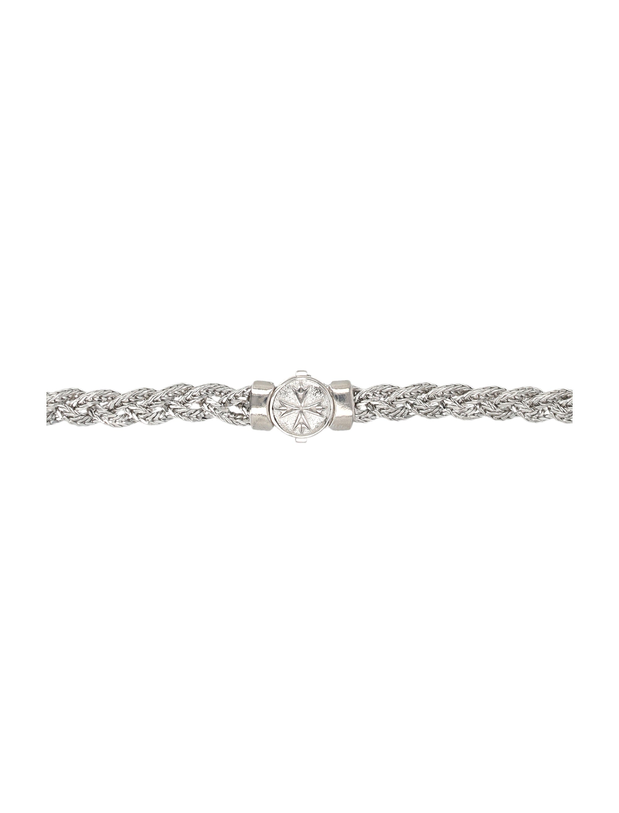 Emanuele Bicocchi Diamond-Cut Silver Braided Necklace Sterling