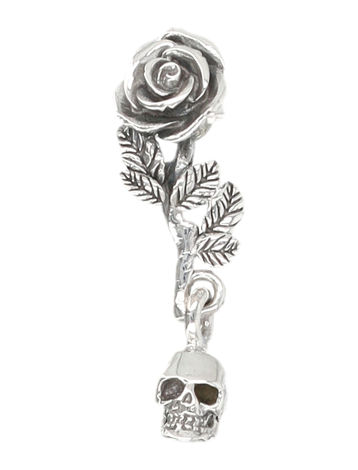 Emanuele Bicocchi Rose Skull Silver Earring Sterling Earrings