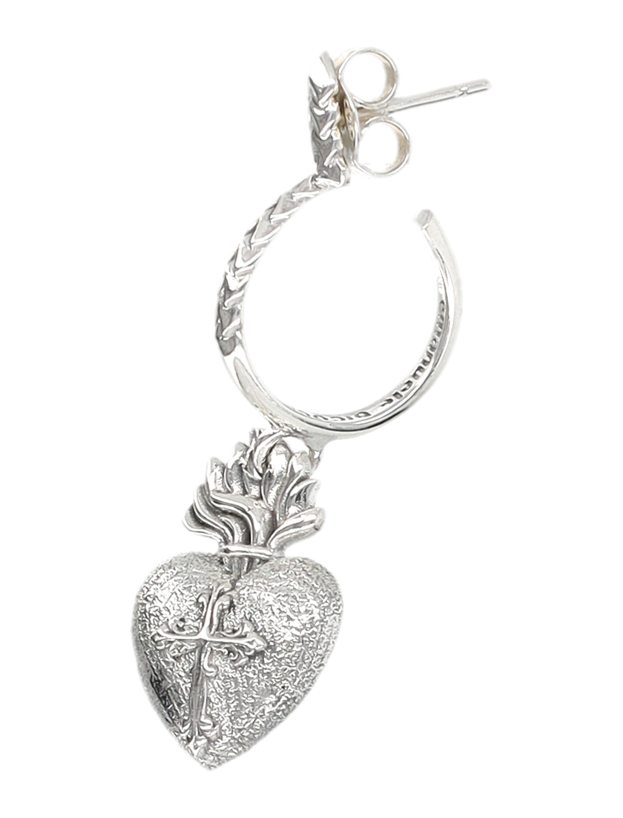 Emanuele Bicocchi Sacred Heart Silver Earring Sterling Earrings