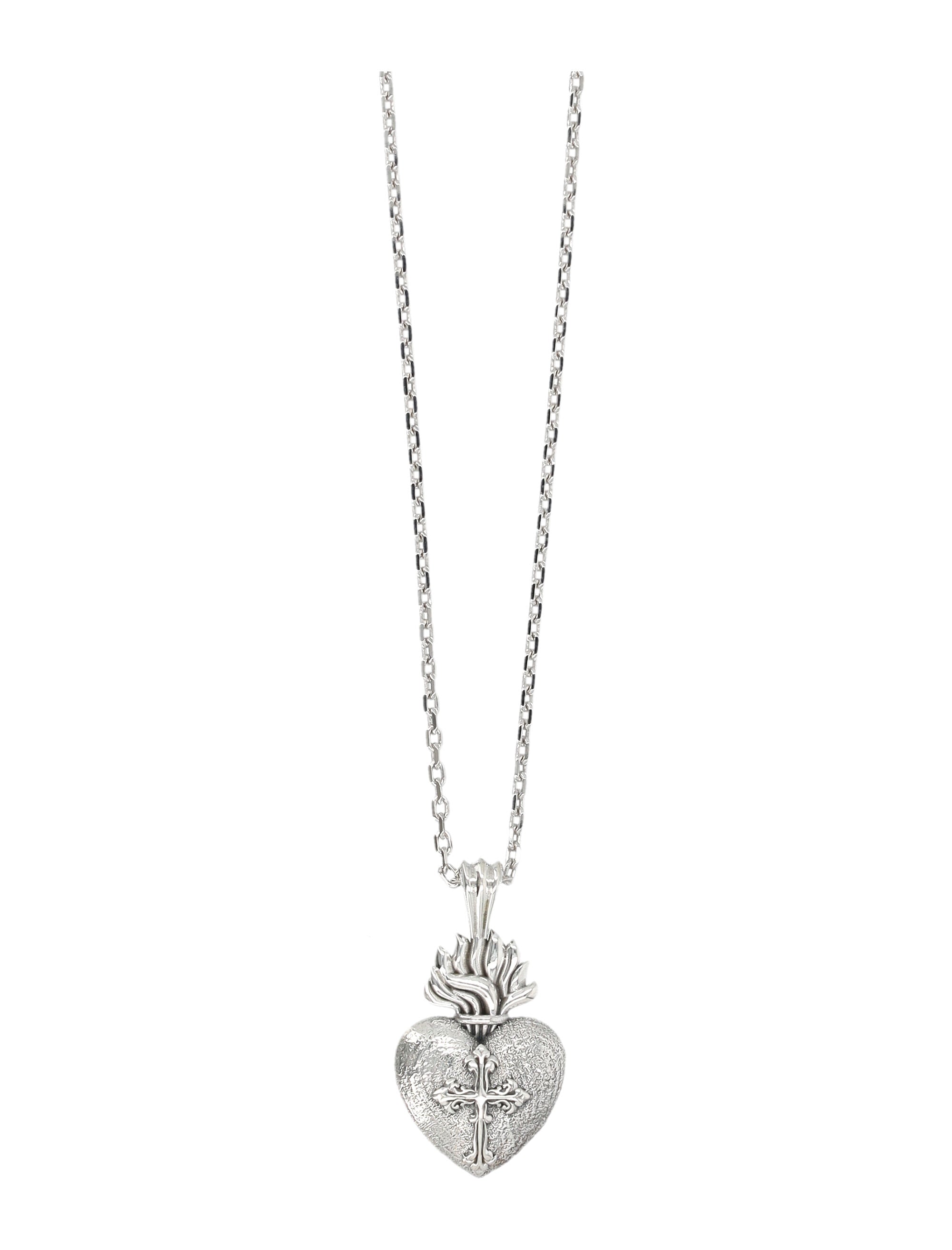 Emanuele Bicocchi Sacred Heart Silver Necklace Sterling