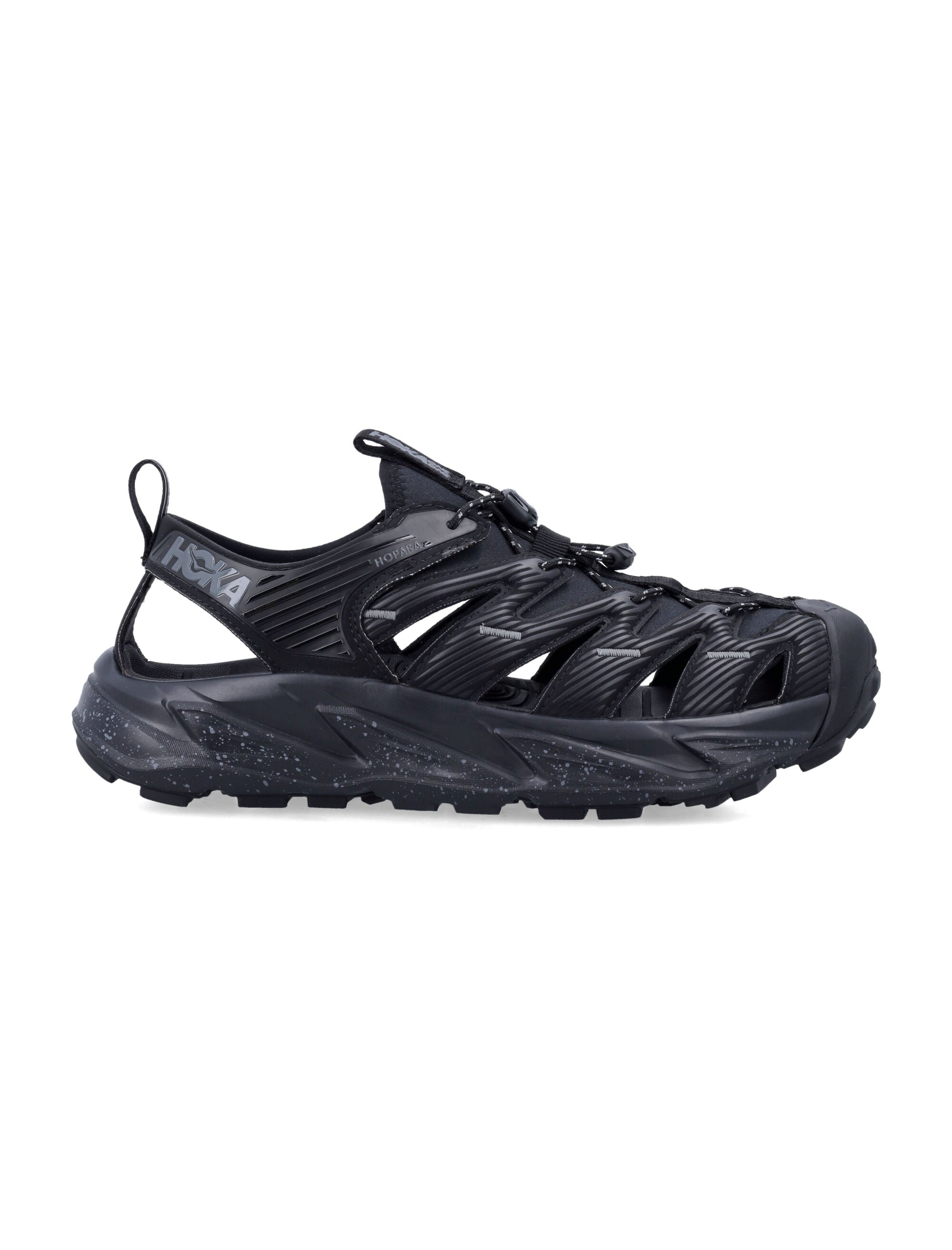 Hoka One Black Hopara Technical Sandals / Castlerock Synthetic Sneaker