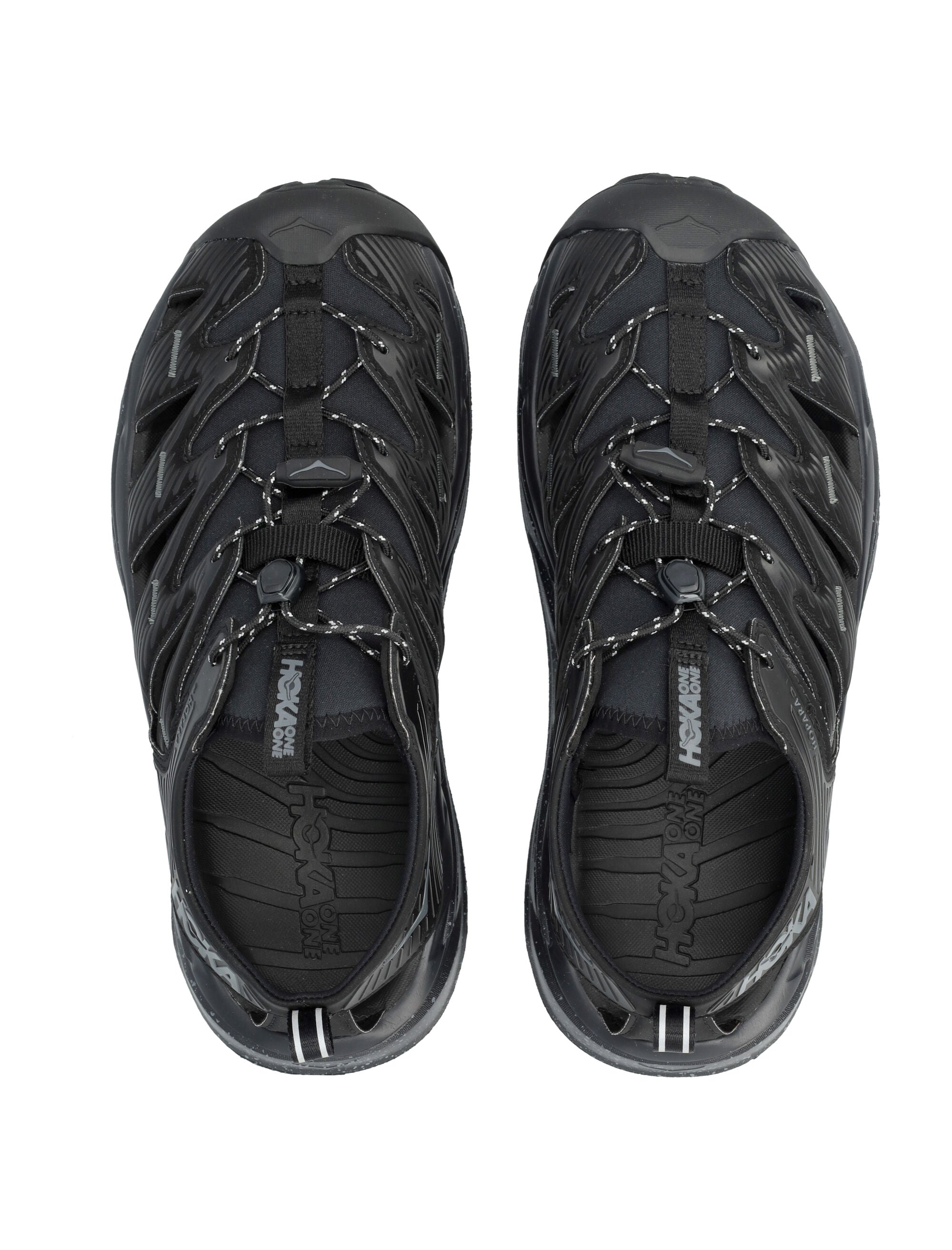 Hoka One Black Hopara Technical Sandals / Castlerock Synthetic Sneaker