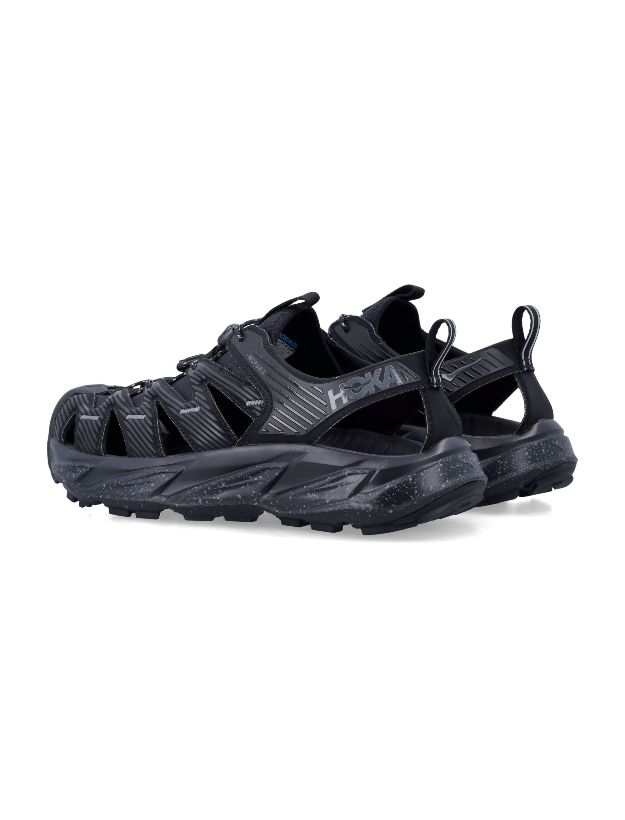 Hoka One Black Hopara Technical Sandals / Castlerock Synthetic Sneaker