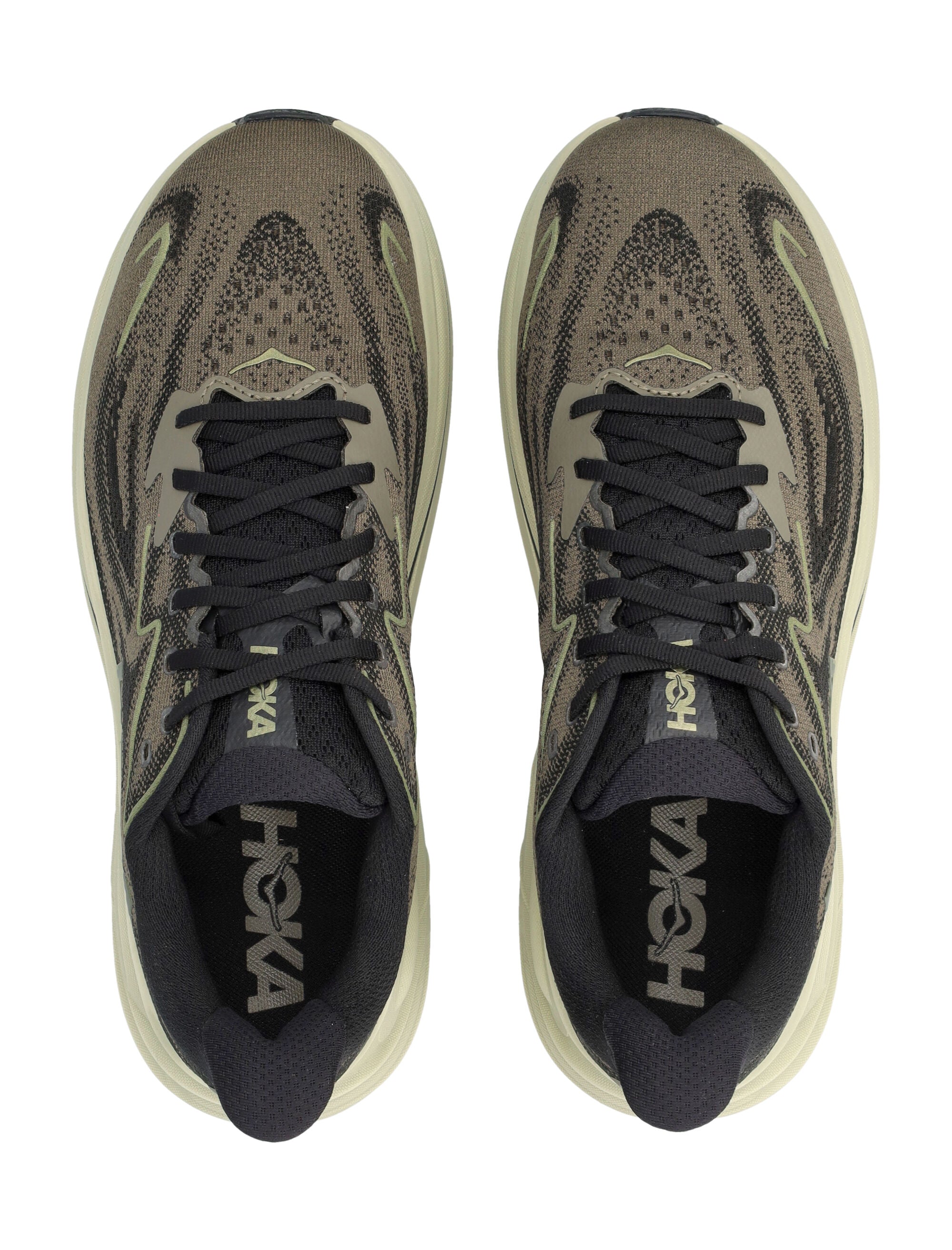 Hoka One Clifton 10 Running Shoes Dark Roast / Black Fabric Sole Sneaker