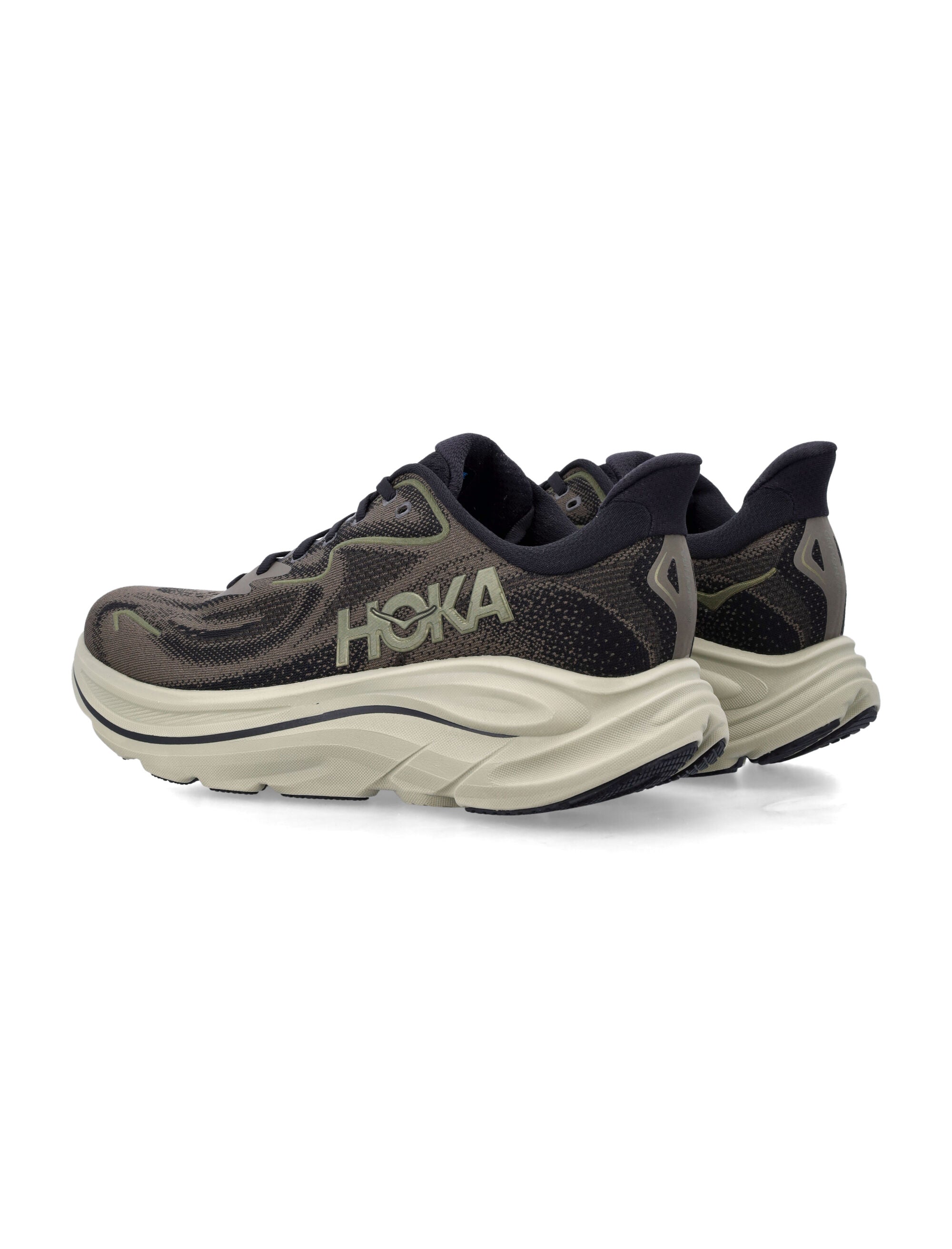 Hoka One Clifton 10 running shoes Dark Roast / Black Fabric Sole Sneaker