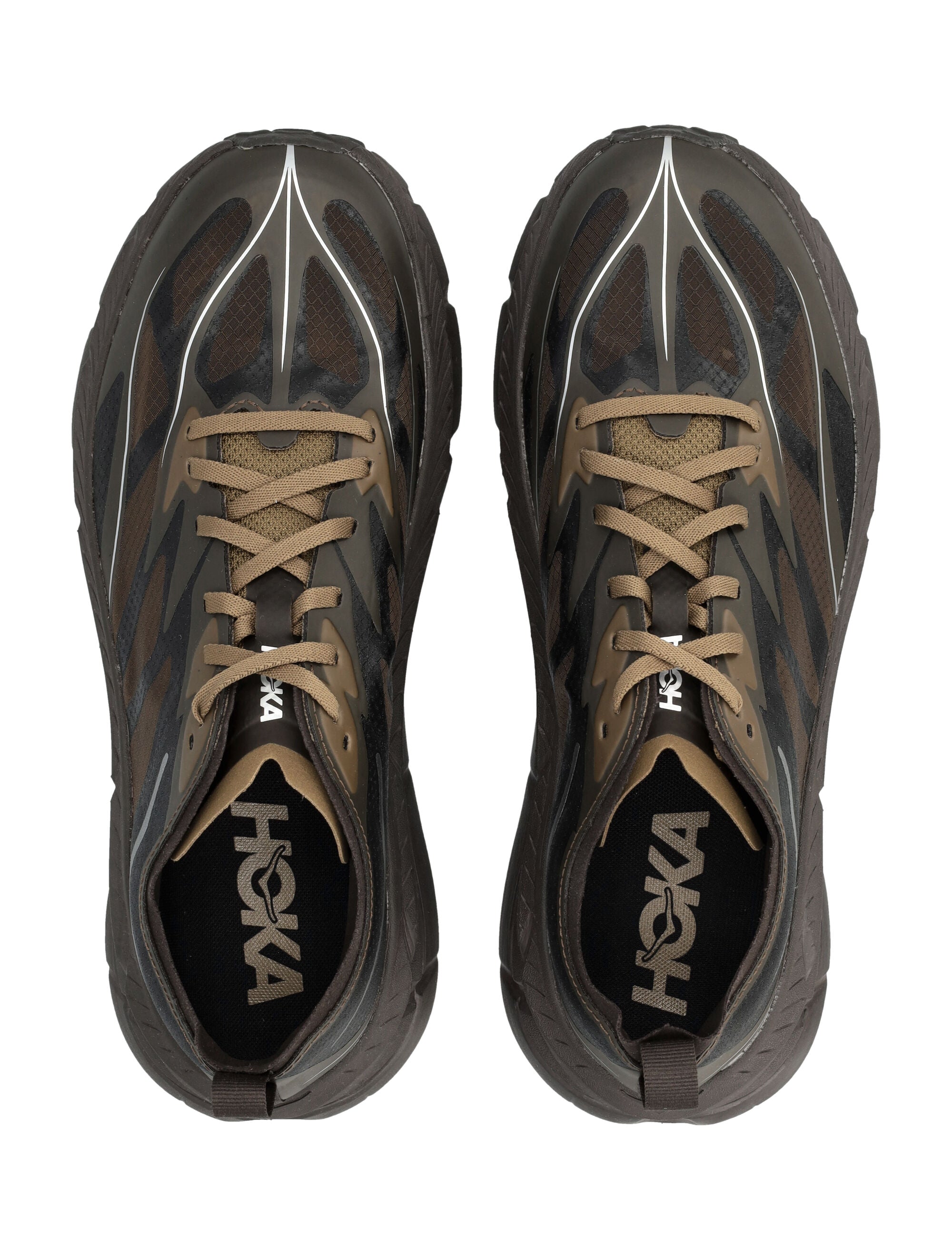 Hoka One Mafate Speed 4 Lite Tree Bark / Cast Iron Synthetic Sole Sneaker