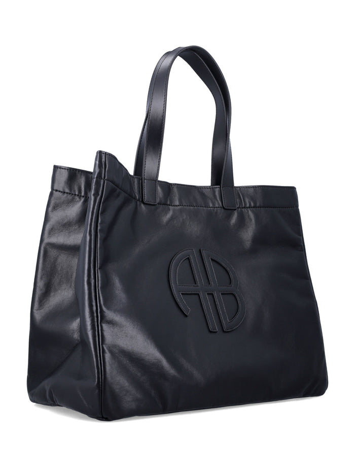 Anine Bing Large Rio Tote Black Polyester Coating