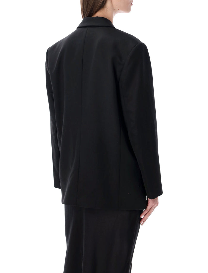Anine Bing Quinn Wool Blazer Black Lining