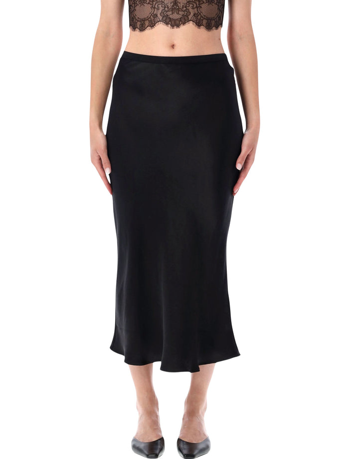 Anine Bing Bar Silk Skirt Black