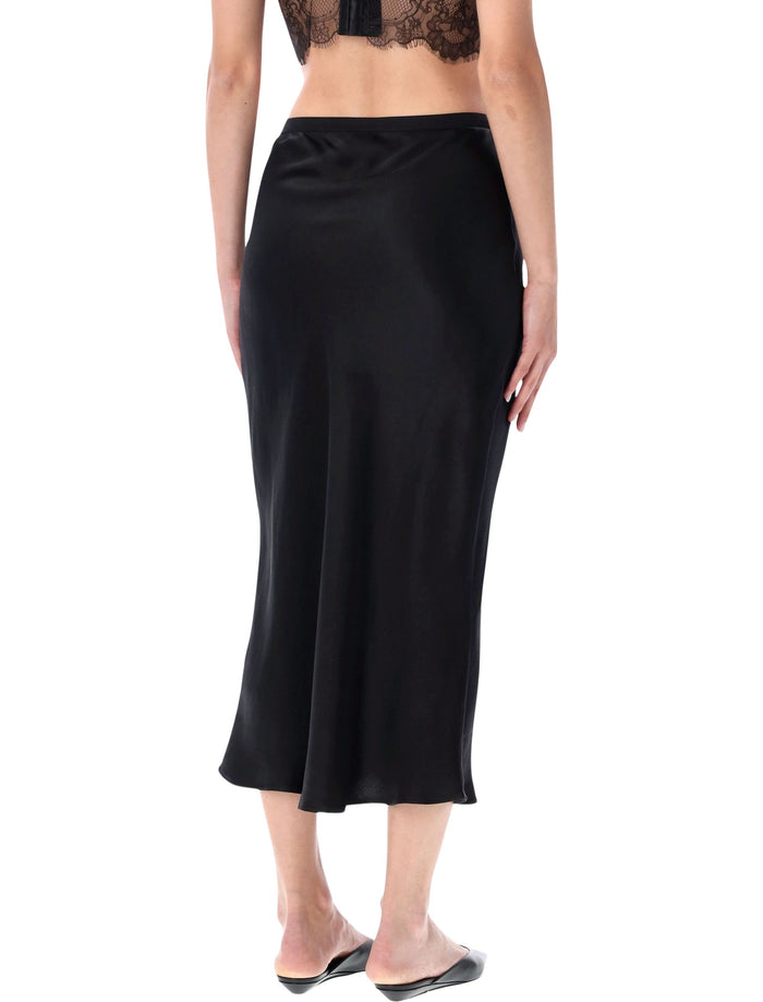 Anine Bing Bar Silk Skirt Black