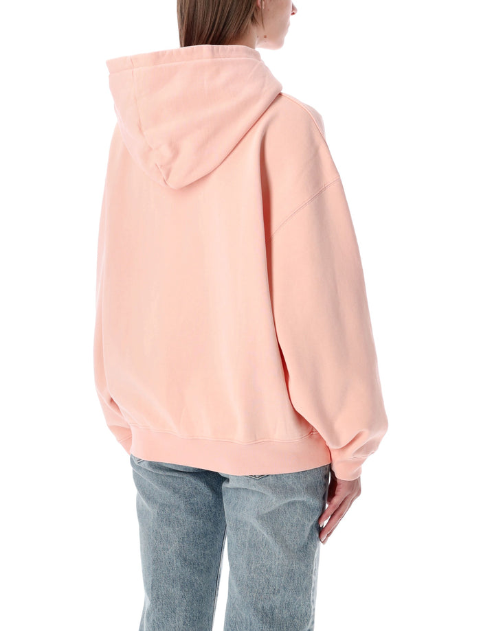 Anine Bing Harvey Oversized Hoodie Coral Pink Cotton Sweatshirt