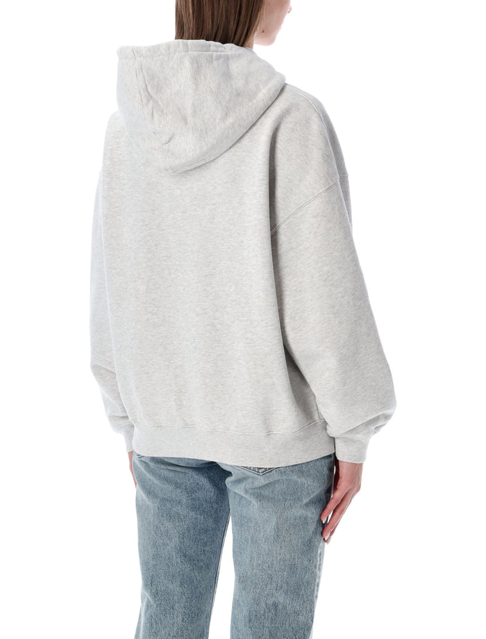 Anine Bing Harvey Melange Grey Hoodie Melande Cotton Sweatshirt