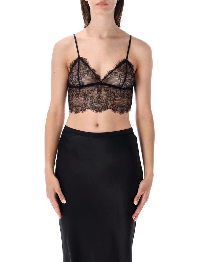 Anine Bing Lace Bralette Black Nylon Top