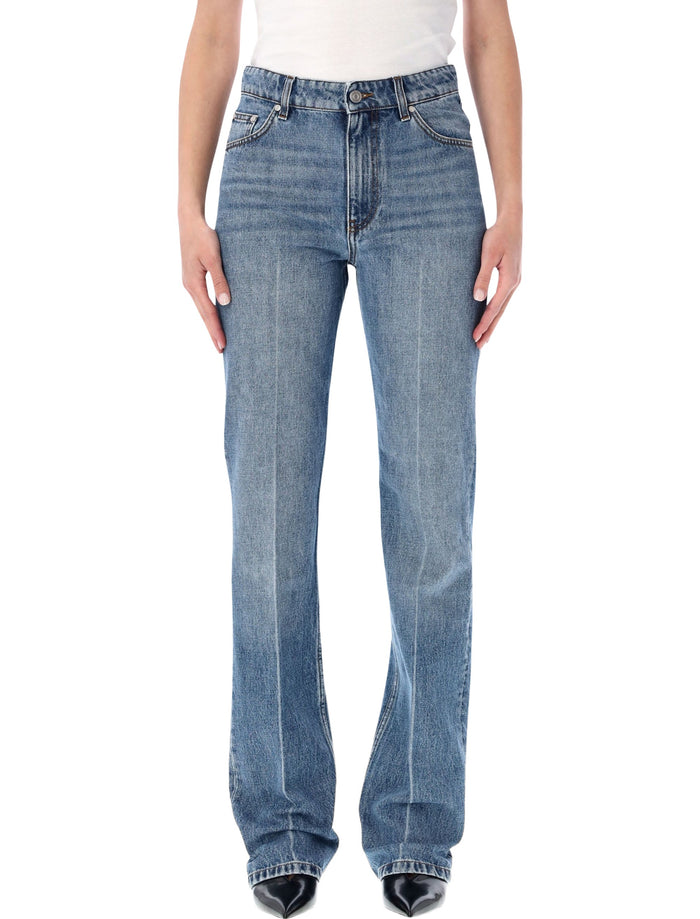 Stella Mccartney Straight-Leg Jeans Iconic Mid Vintage Blue Cotton
