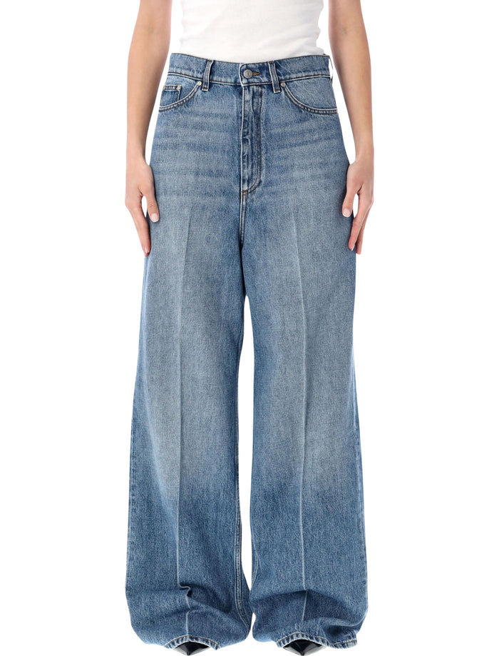 Stella Mccartney Wide-Leg Jeans Iconic Mid Vintage Blue Cotton