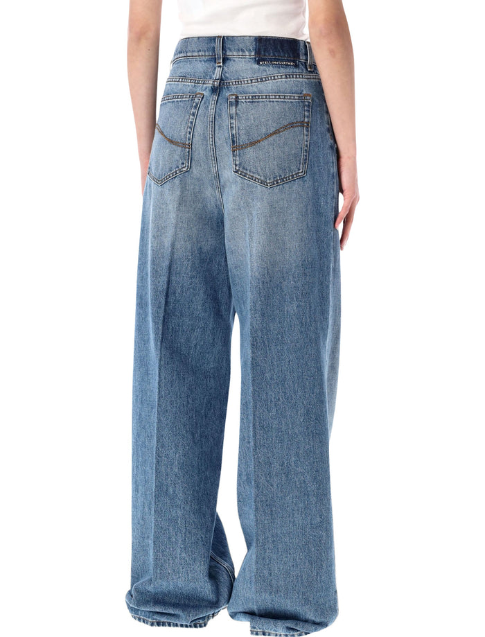 Stella Mccartney Wide-Leg Jeans Iconic Mid Vintage Blue Cotton