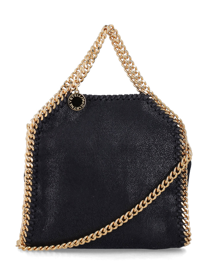 Stella Mccartney Falabella Tiny Tote Black Gold Polyester Shoulder Bag