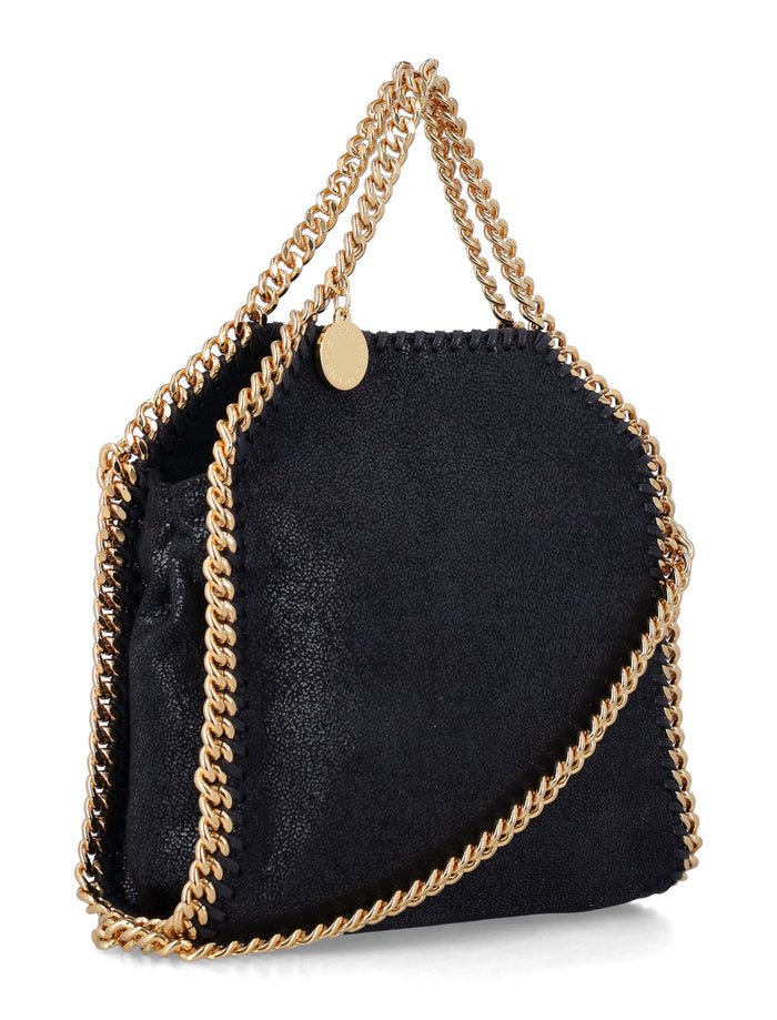 Stella Mccartney Falabella Tiny Tote Black Gold Polyester Shoulder Bag