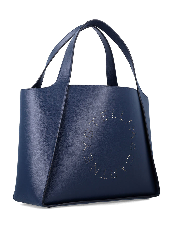 Stella Mccartney Perforated Logo Tote Navy Polyamide