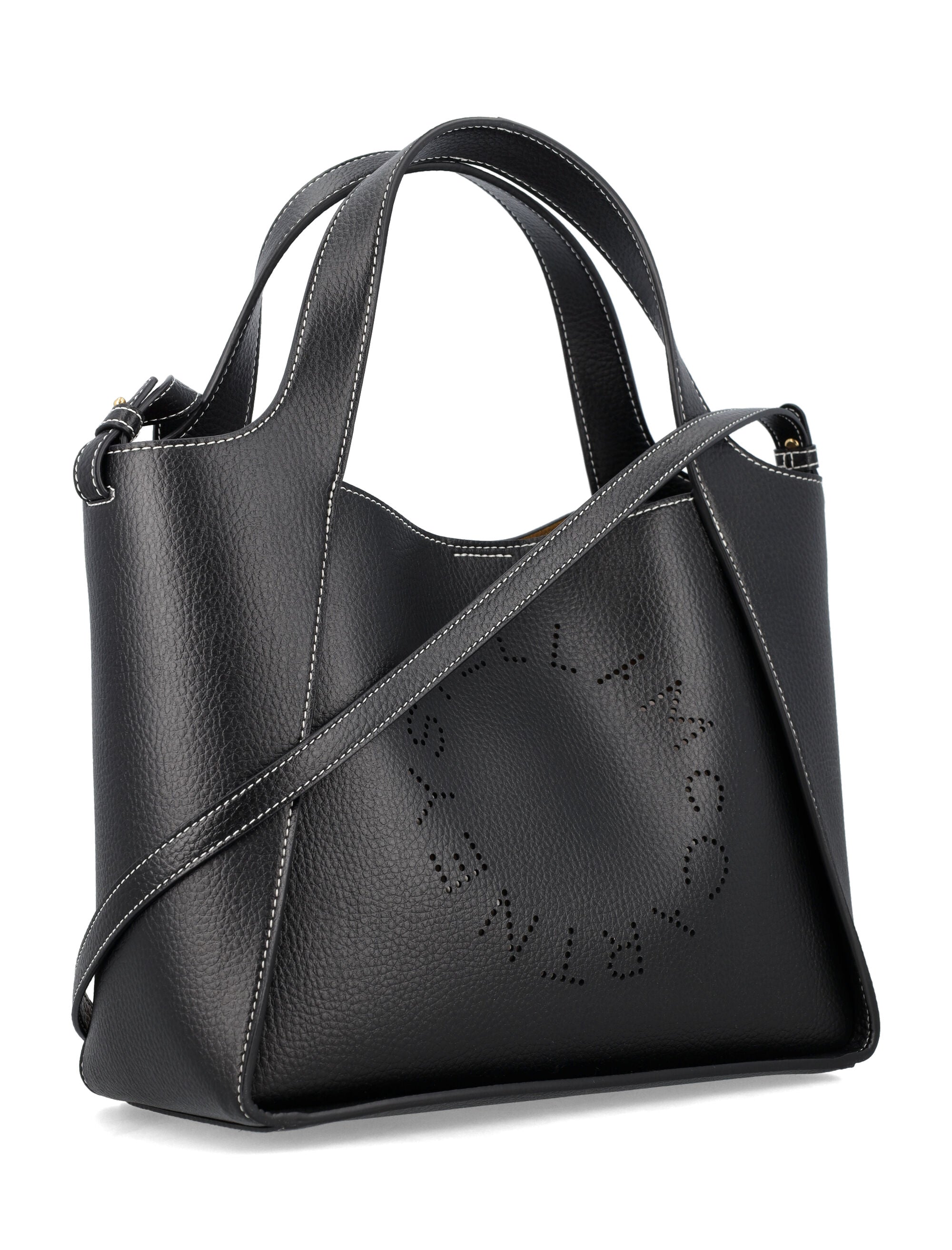 Stella Mccartney Logo Crossbody Bag Black Polyamide Shoulder