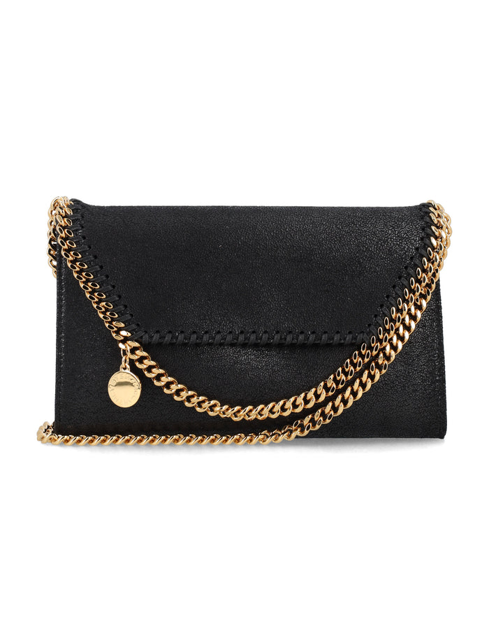 Stella Mccartney Falabella Wallet Crossbody Gold Chain Black Polyester Shoulder Bag