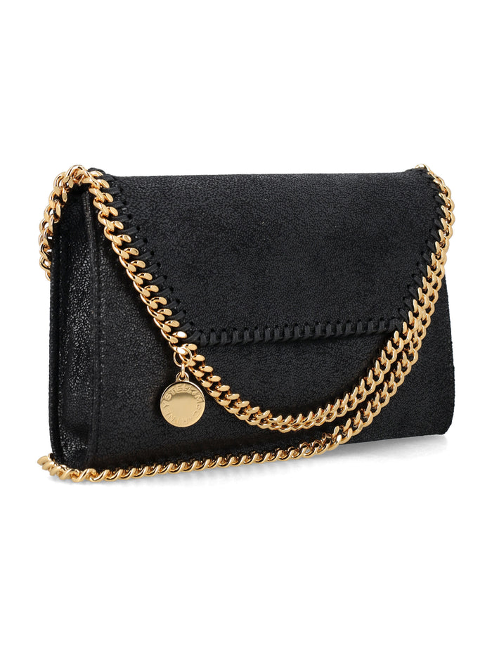 Stella Mccartney Falabella Wallet Crossbody Gold Chain Black Polyester Shoulder Bag