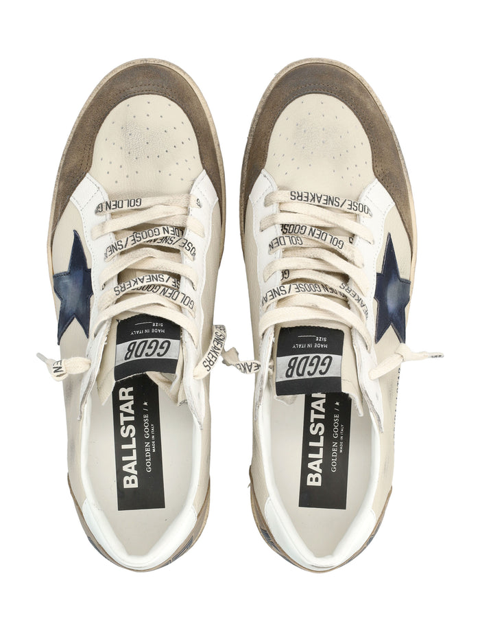 Golden Goose Ball Star With Blue Sneakers White/grey/blu Upper