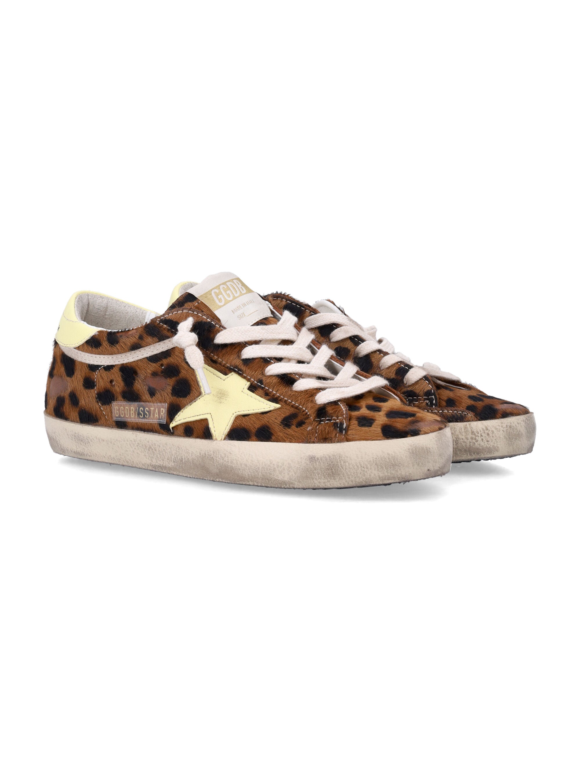 Golden Goose Super-Star Leopard Womans Sneakers Leopard/pale Yellow Upper