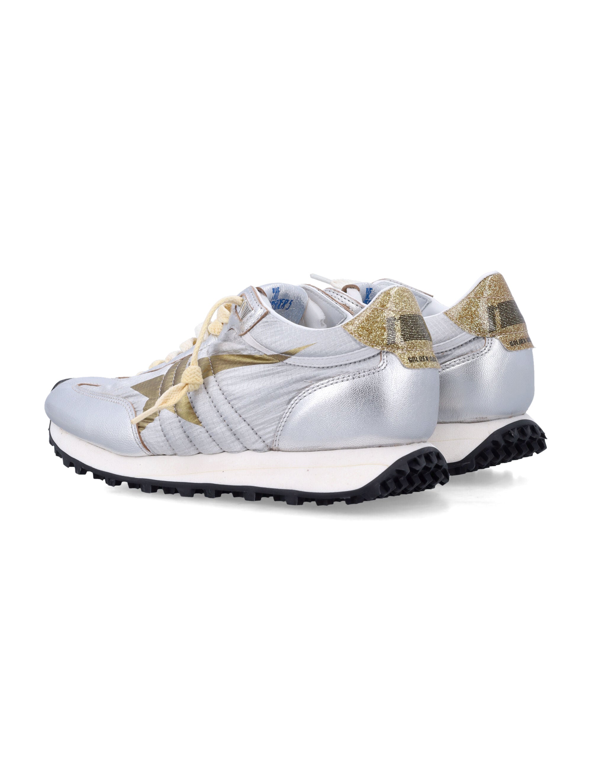 Golden Goose Running Marathon Womans Sneakers Silver/gold Upper
