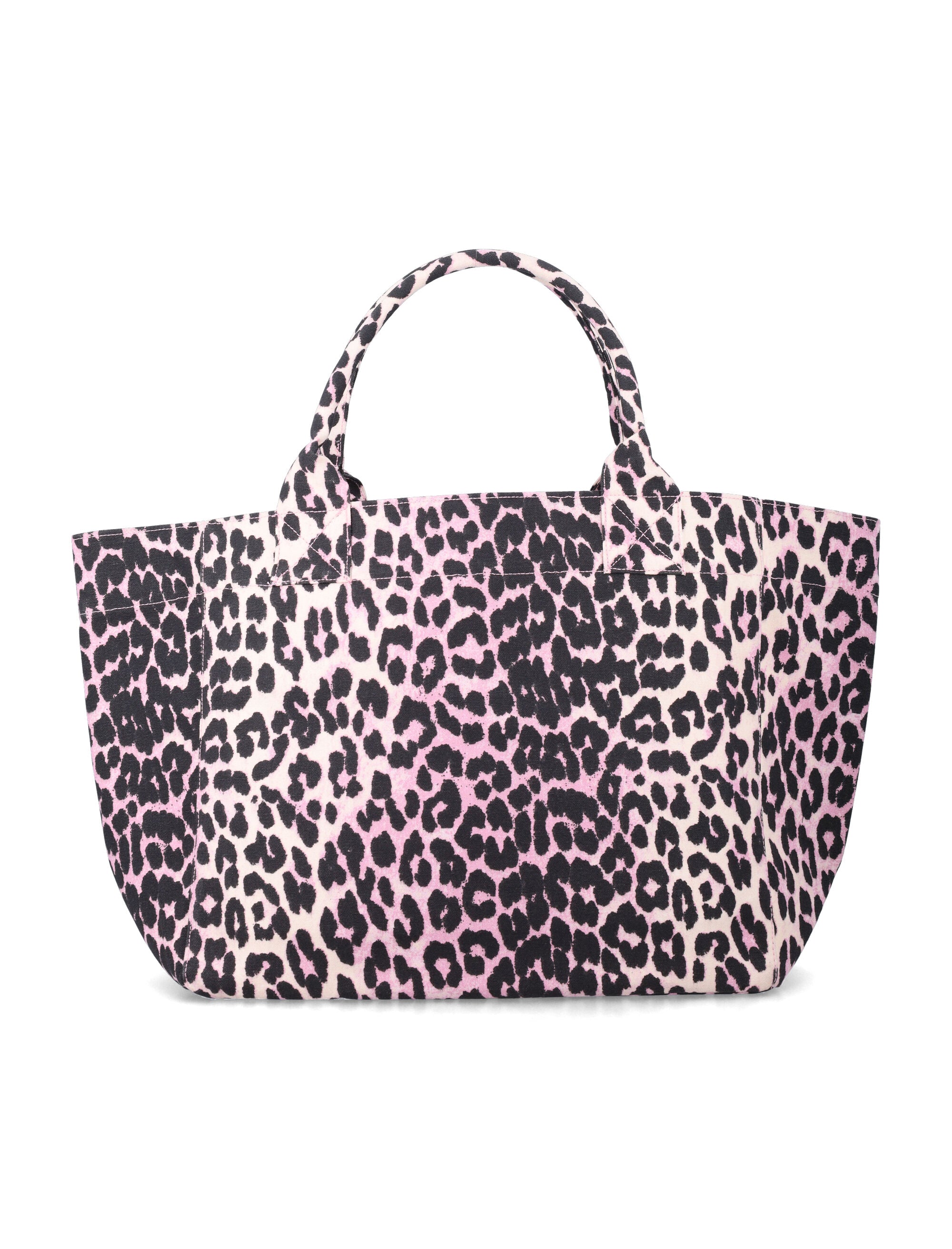 Ganni leopard medium tote Bleached Mauve Recycled Cotton