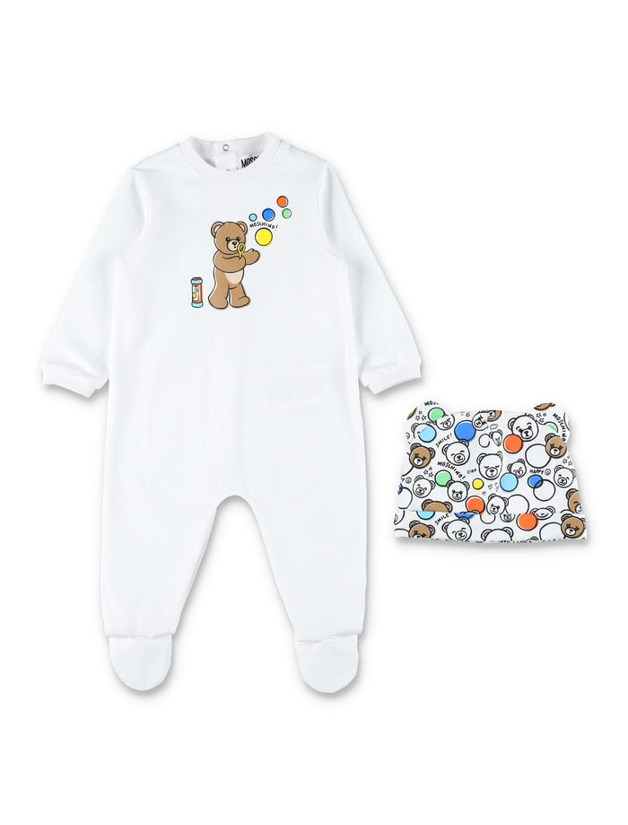 Moschino Kids two-pieces newborn set White Cotton