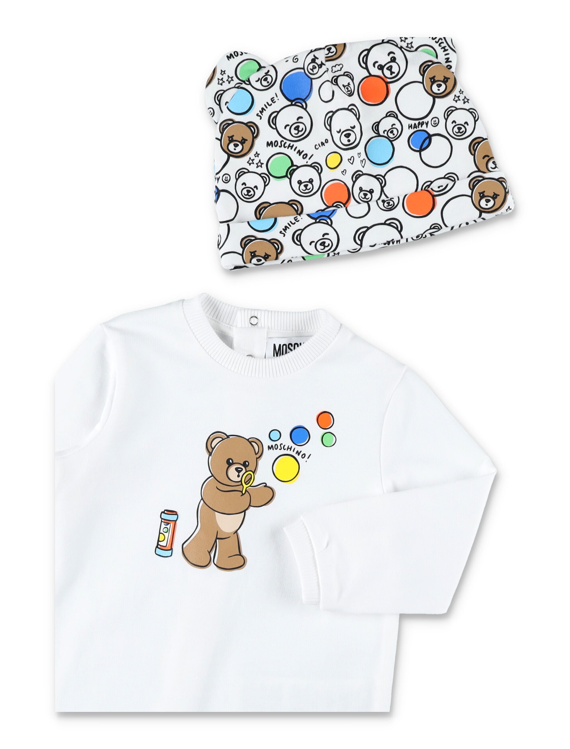 Moschino Kids two-pieces newborn set White Cotton
