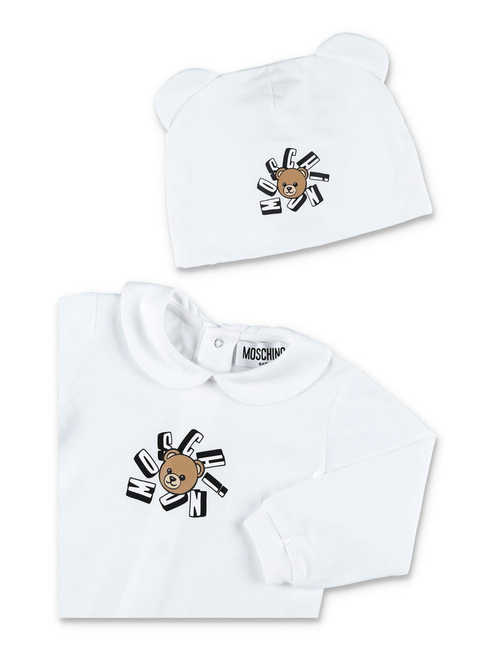 Moschino Baby cotton Teddy set White