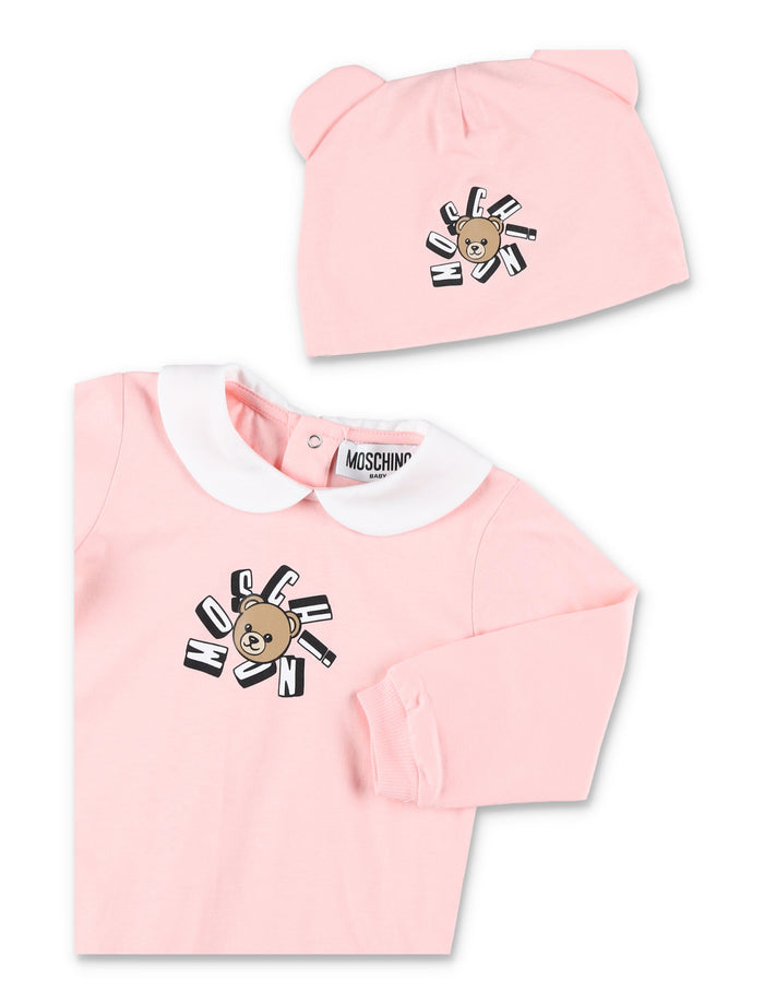 Moschino Baby cotton Teddy set Sugar Rose