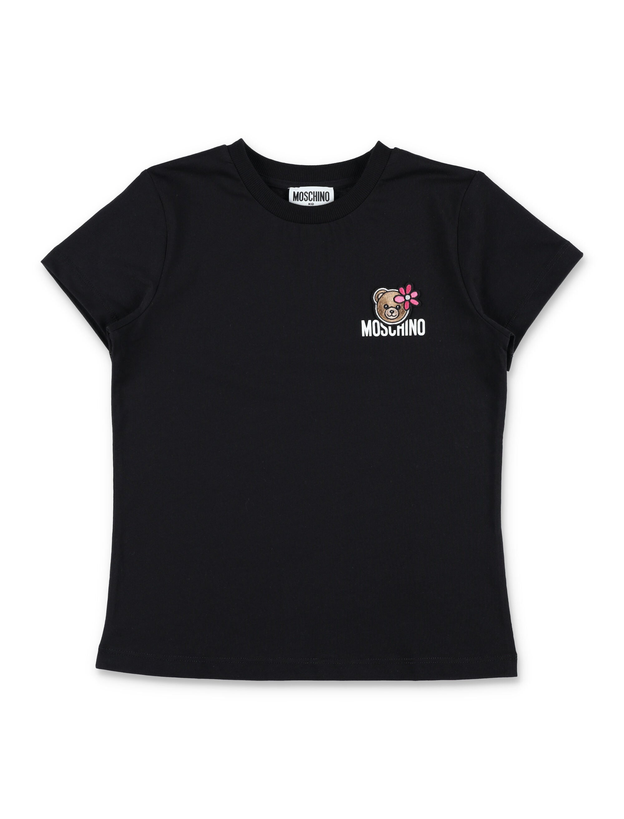 Moschino Kids Bear logo T-shirt Black Cotton