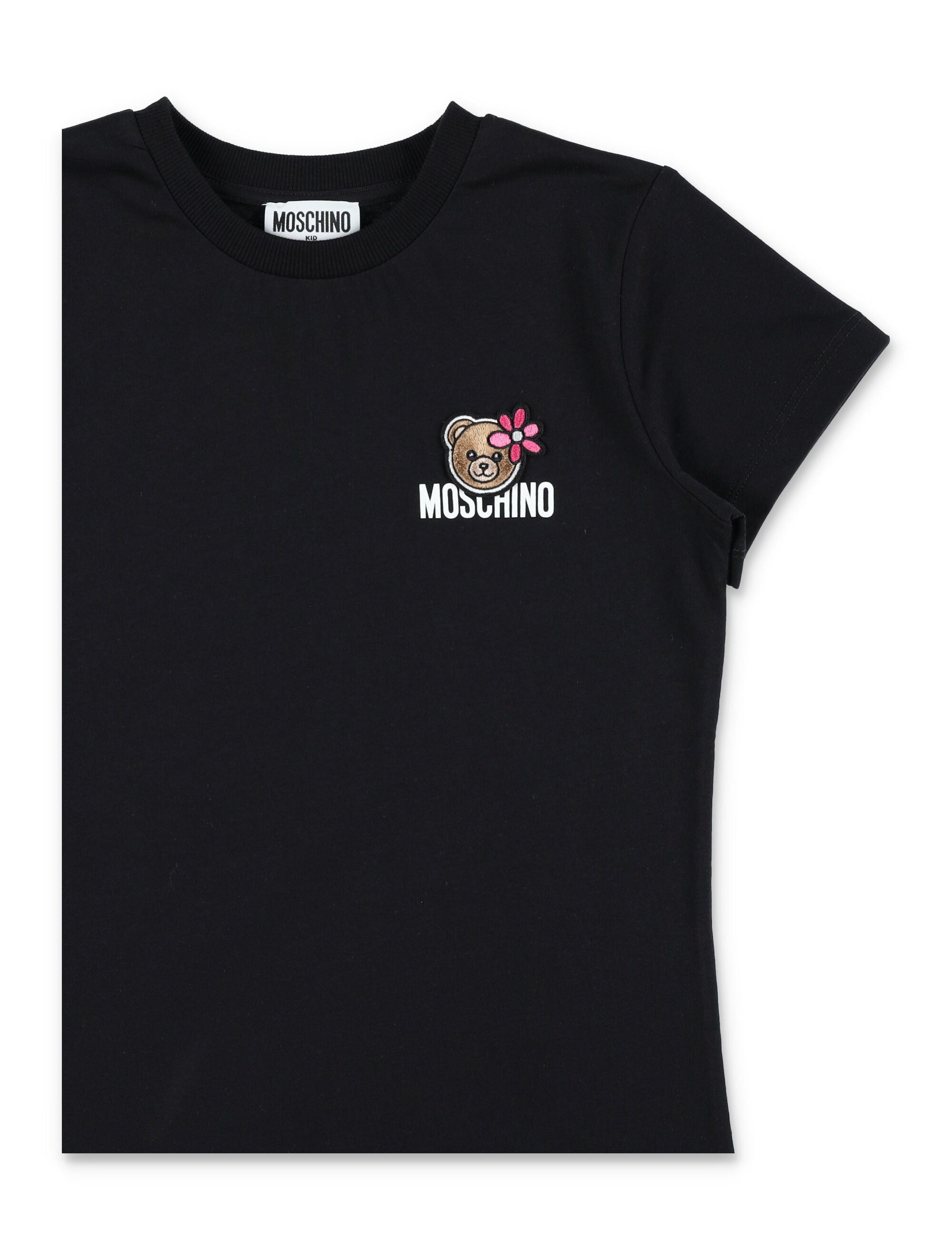 Moschino Kids Bear logo T-shirt Black Cotton