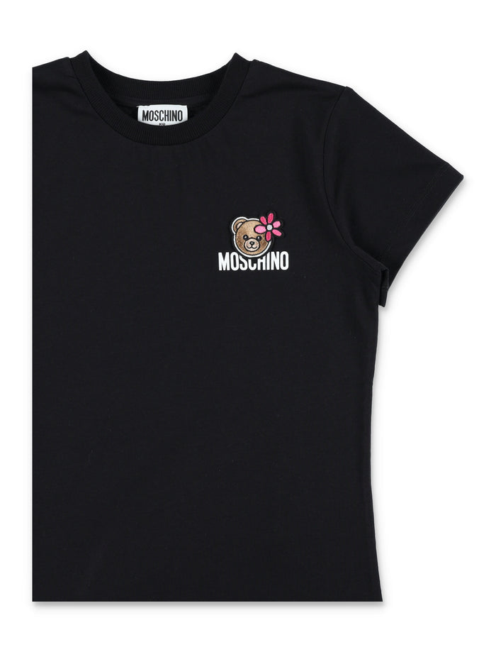 Moschino Kids Bear logo T-shirt Black Cotton