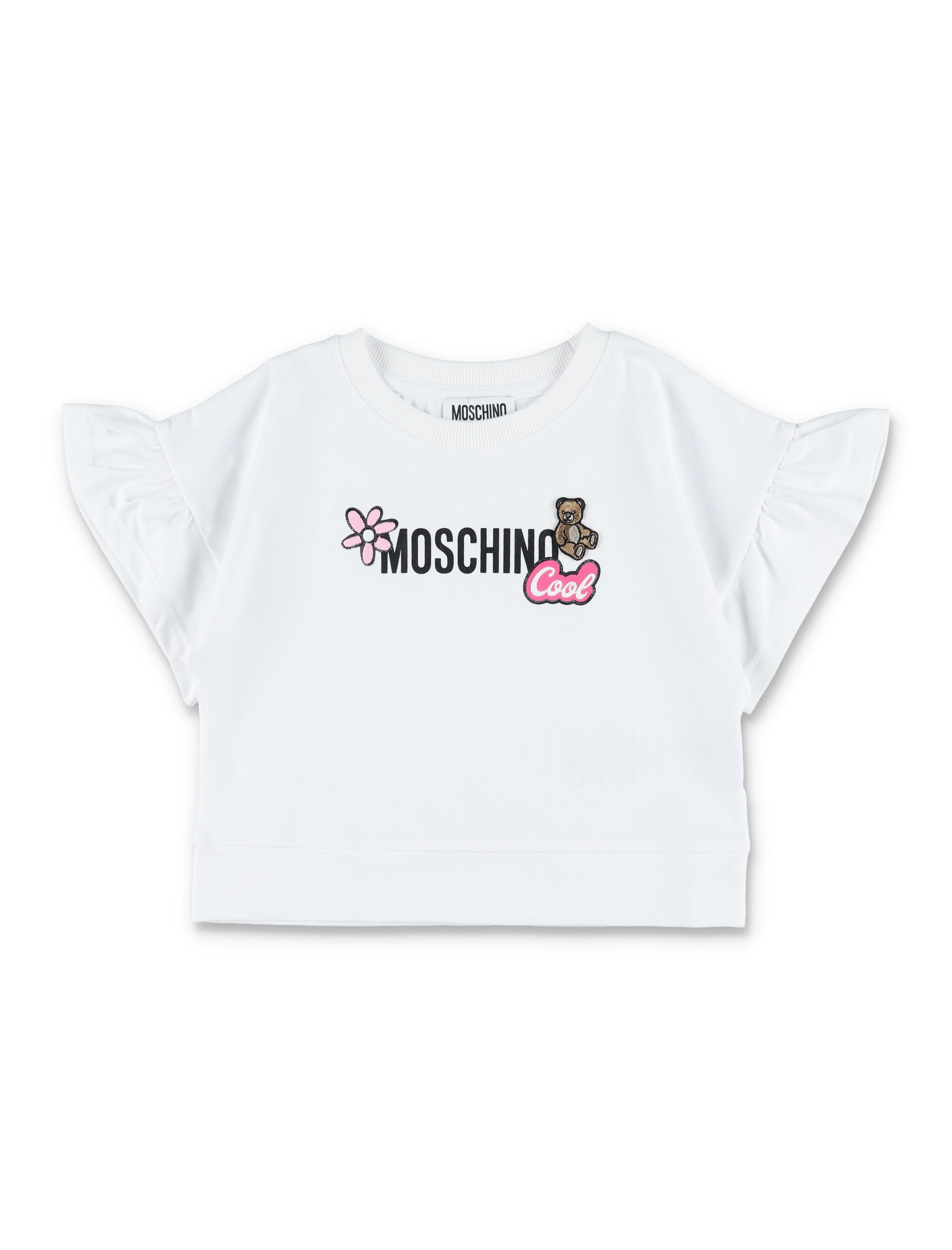 Moschino Kids Bear T-shirt & shorts set White/black Cotton