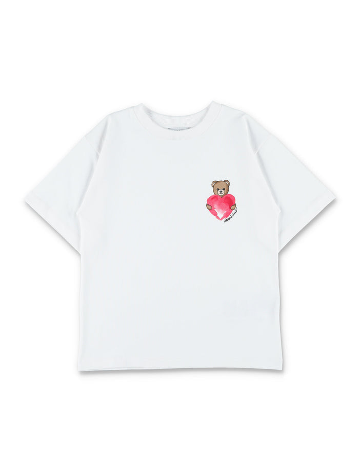 Moschino Kids Bear T-shirt & leggings set White/pink Cotton