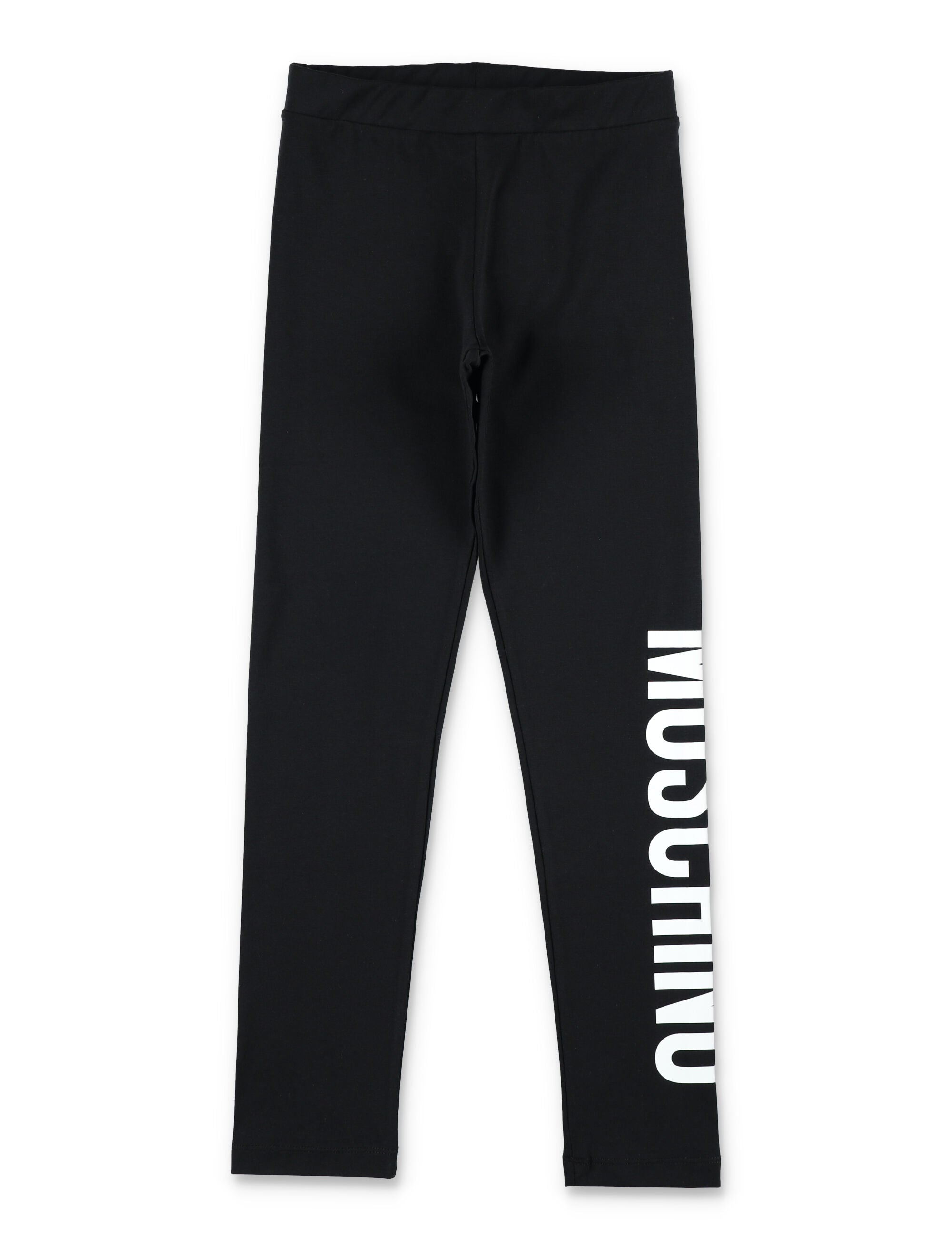 Moschino Kids logo print leggings Black Cotton