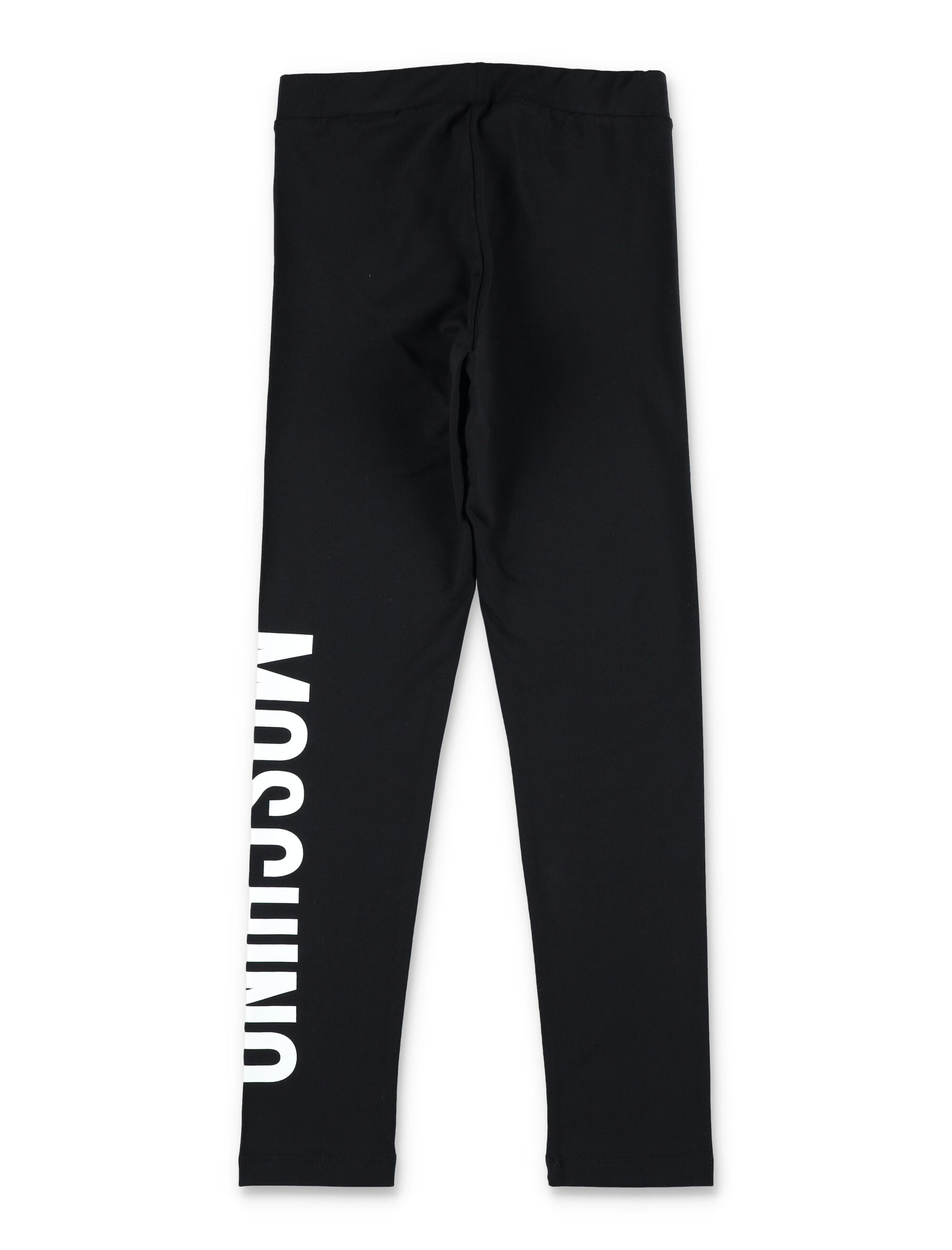 Moschino Kids logo print leggings Black Cotton