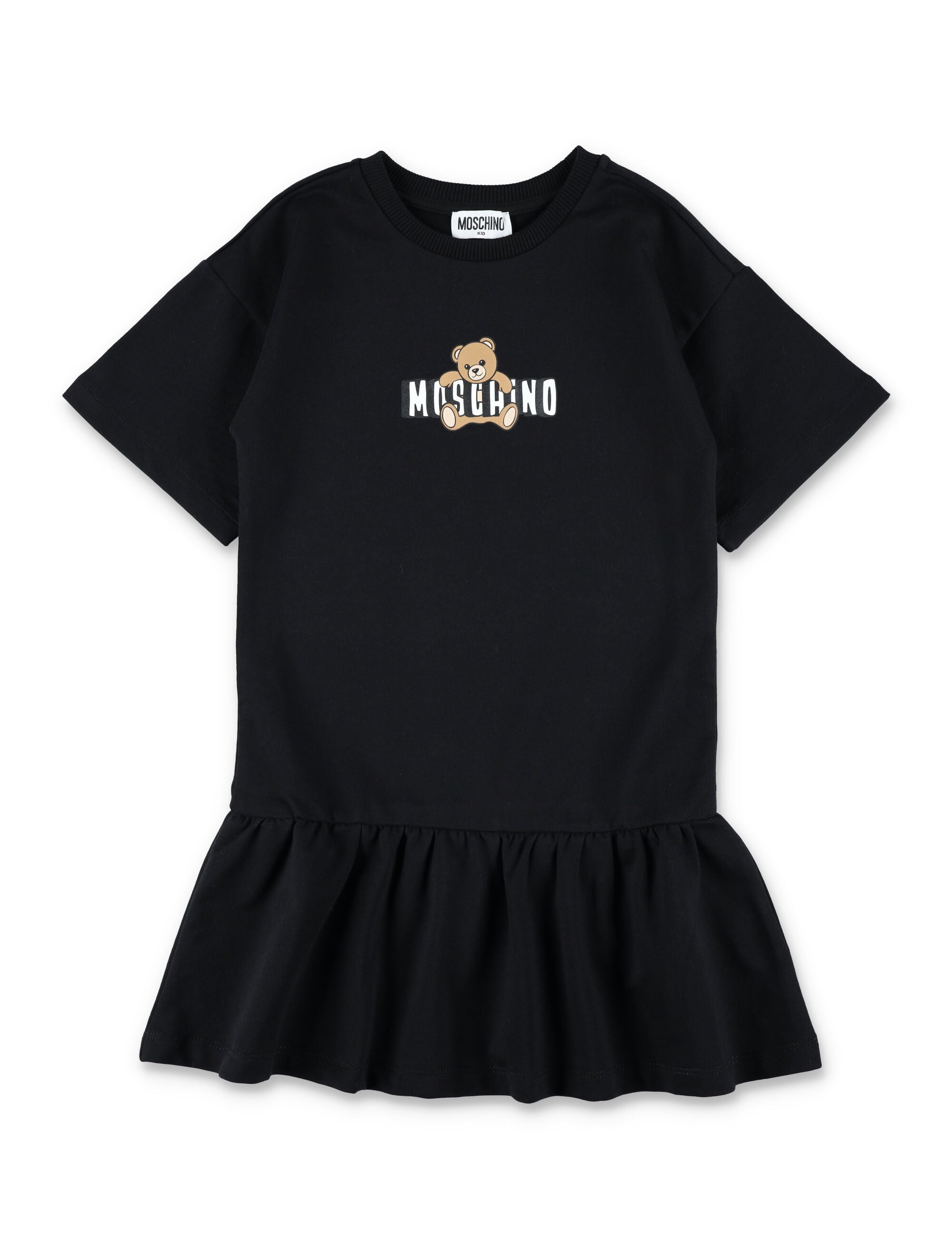 Moschino Kids logo Bear dress Black Cotton