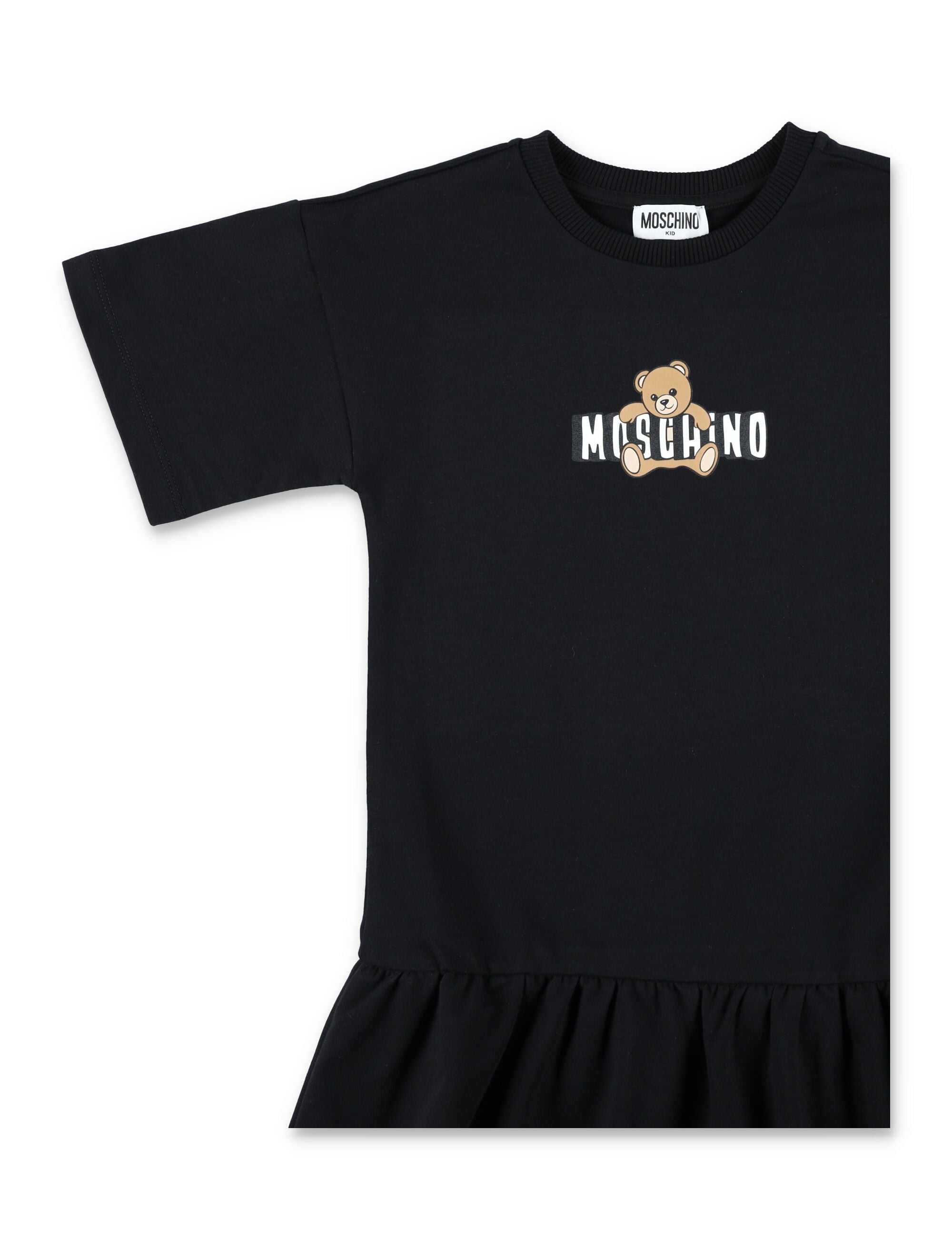 Moschino Kids logo Bear dress Black Cotton