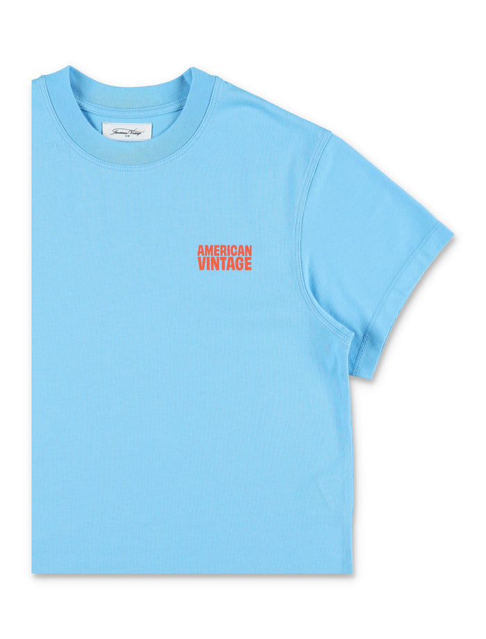 American Vintage Gixy light blue t-shirt for kids Bleu Ciel Cotton Tshirt