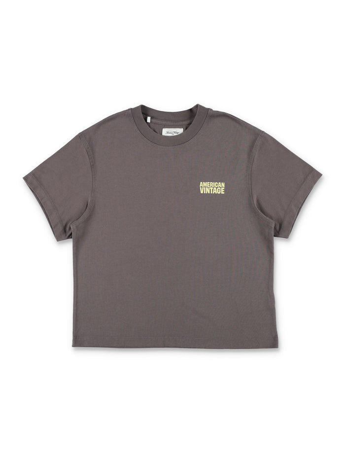 American Vintage Gixy brown t-shirt for kids Carbon Cotton Tshirt