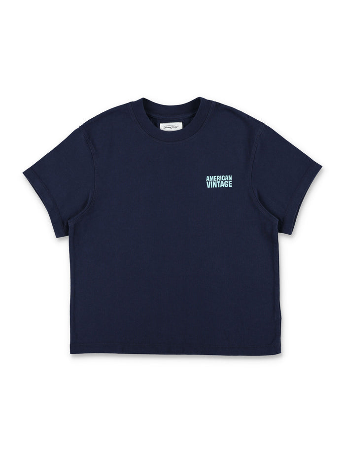 American Vintage Gixy blue t-shirt for kids Navy Cotton Tshirt